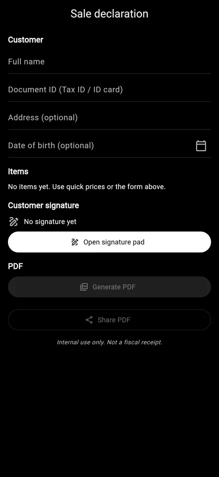 Trade-in C2C declaration PDF