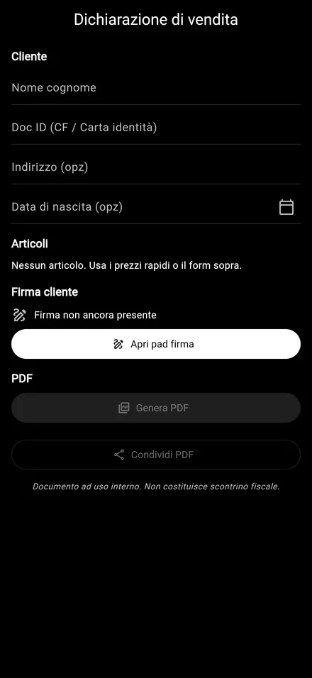 PDF dichiarazione C2C trade-in