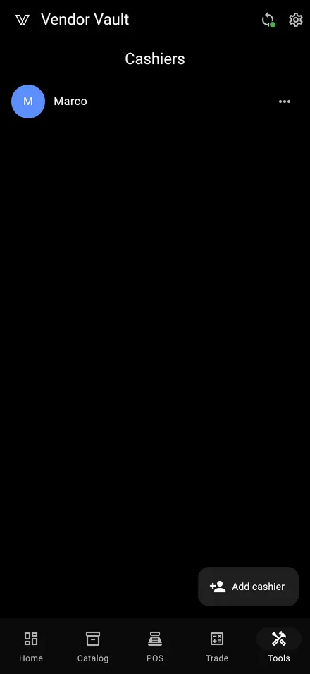 Multi-cashier with PIN attribution