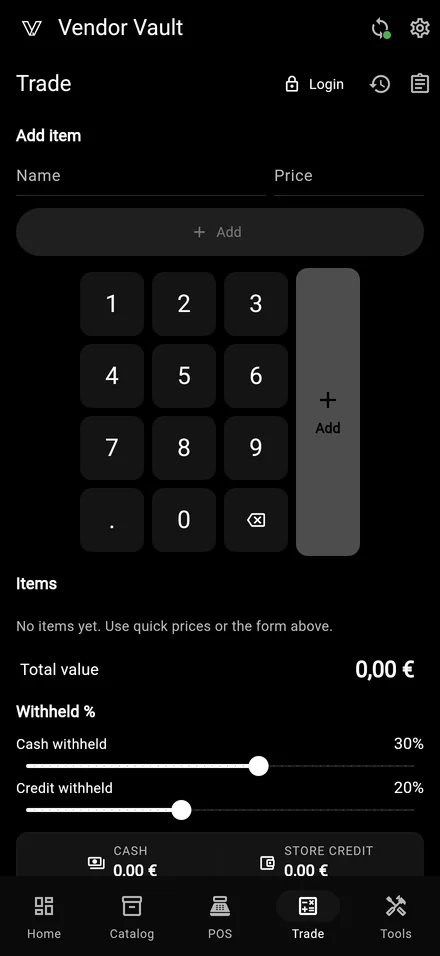 Trade-in calculator